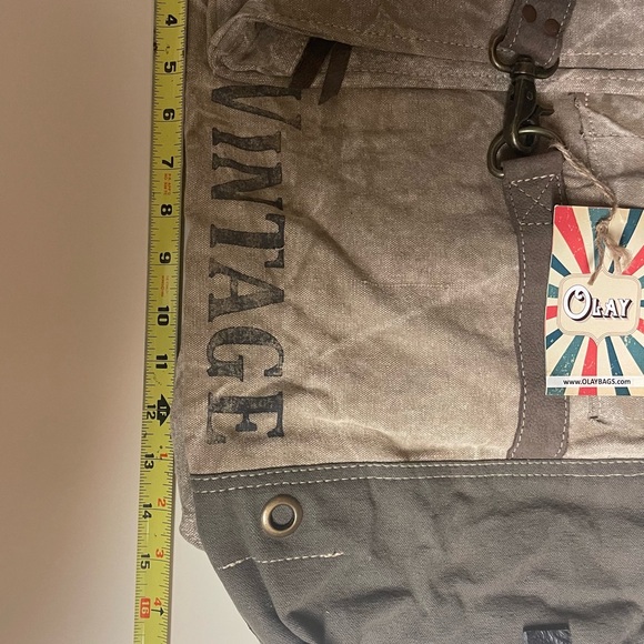 NWT Vintage Canvas Backpack - Tan and Brown Olay - Picture 9 of 9